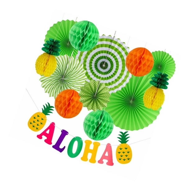 Hawaiian Party Decoration Set Hawaii Theme Party Supplies Paper Fans Aloha Banner for Luau Beach Party Photo Backdrop Hawaiian Party Decoration Set Hawaii Theme Party Supplies Paper Fans Aloha Banner for Luau Beach Party Photo Backdrop